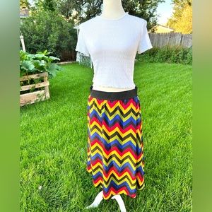 LulaRoe Chevron Multicolor Skirt